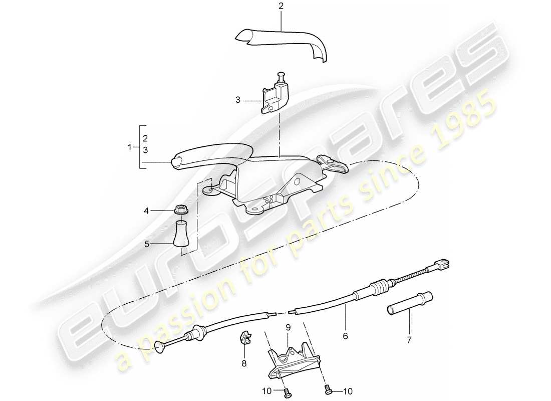 porsche 2007 (987 cayman) handbrake part diagram