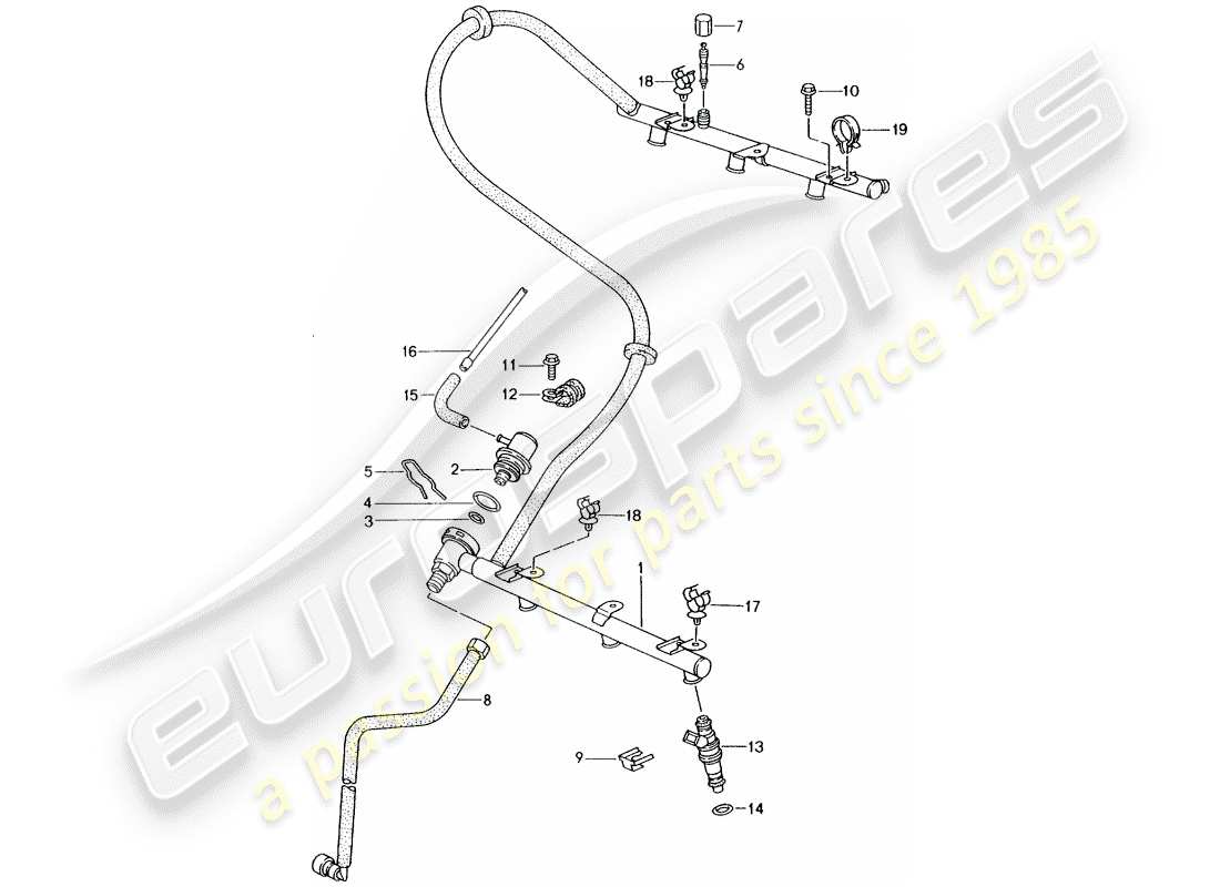 porsche 1997 (986 boxster) fuel collection pipe part diagram