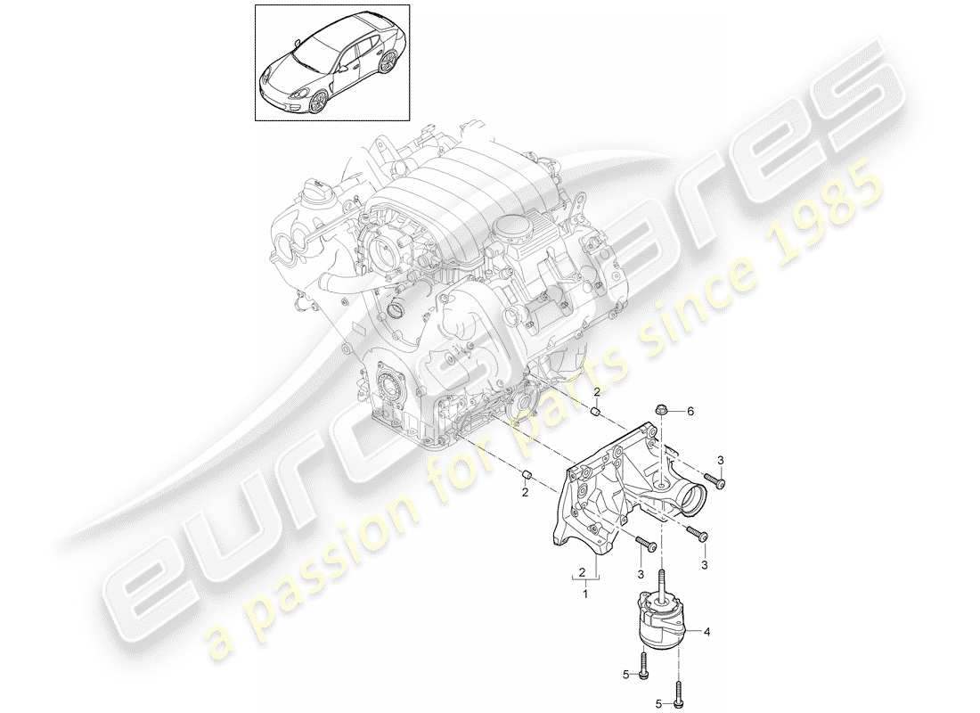 porsche 2011 (panamera 970) engine suspension part diagram