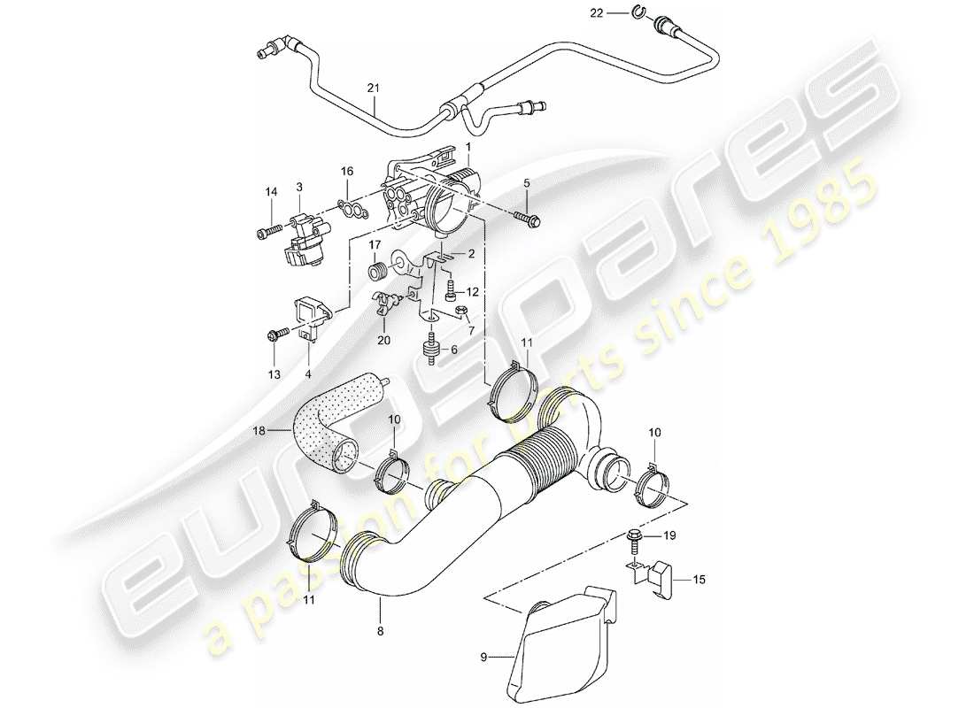 porsche 2001 (986 boxster) throttle body parts diagram