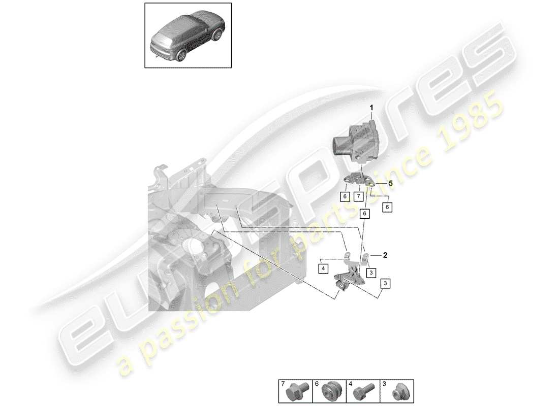 porsche 2018 (cayenne e3 9ya/9yb) hydraulic unit part diagram