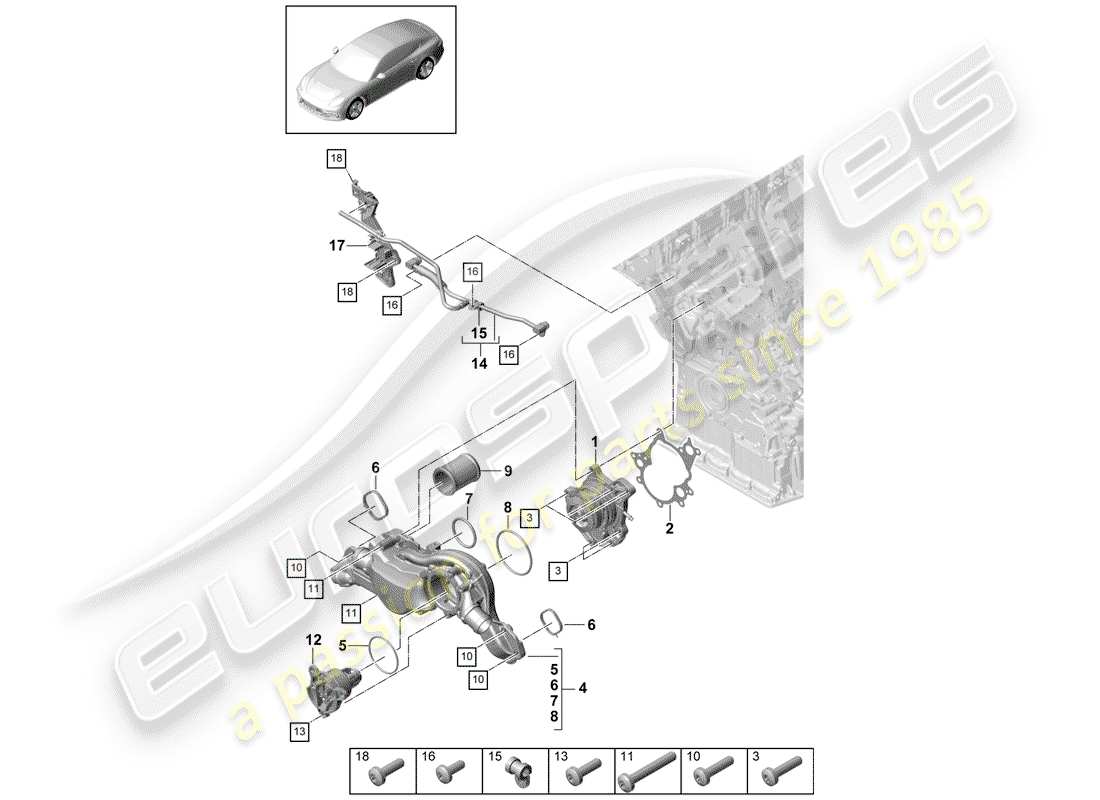 porsche 2017 (panamera 971-1) water pump part diagram