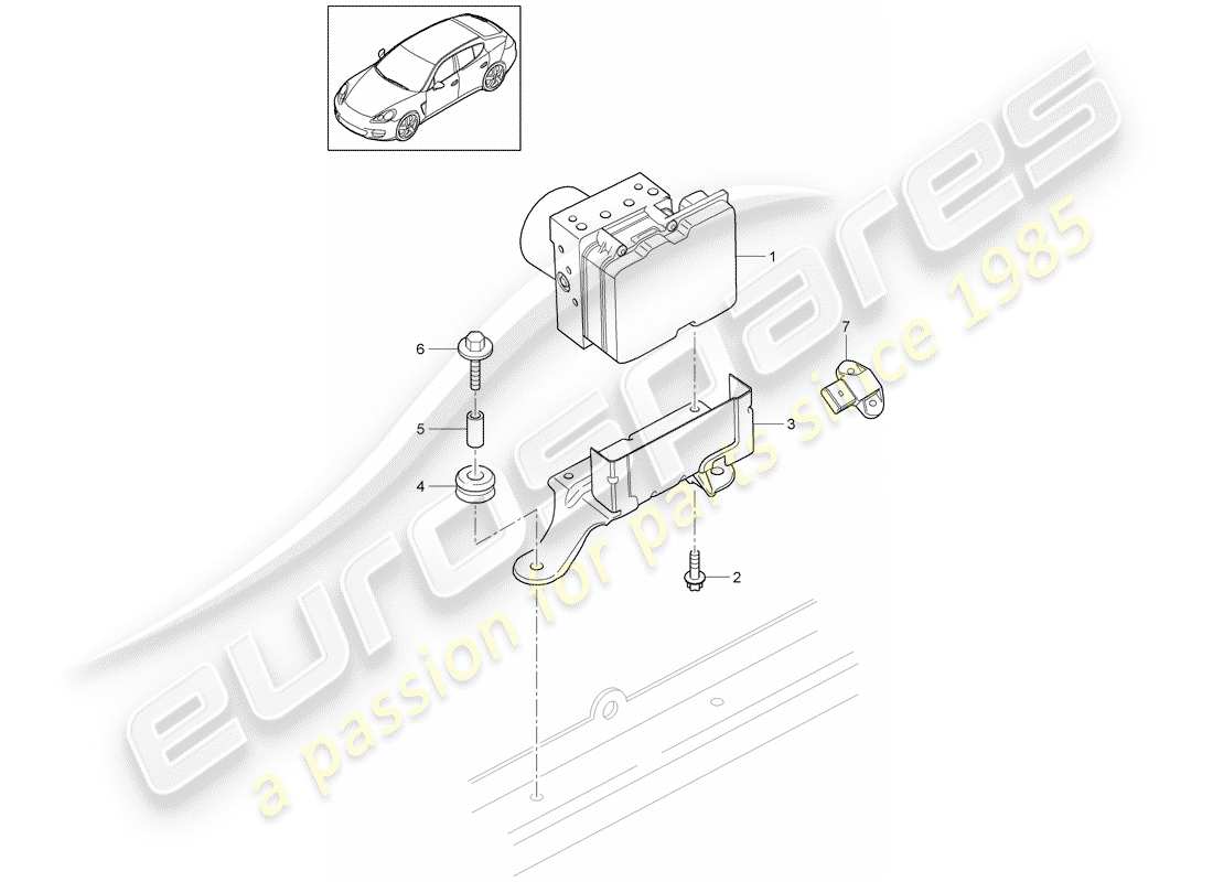 porsche 2012 (panamera 970) hydraulic unit part diagram