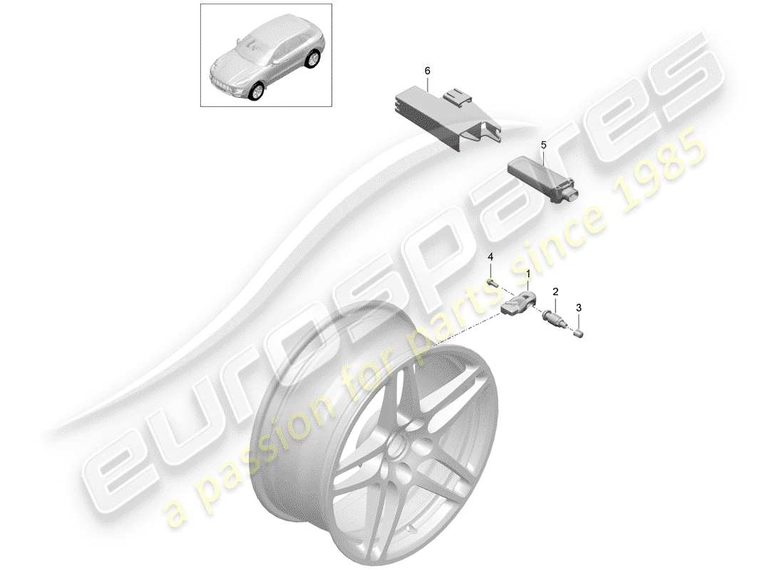 porsche 2019 (macan) tire pressure control system part diagram