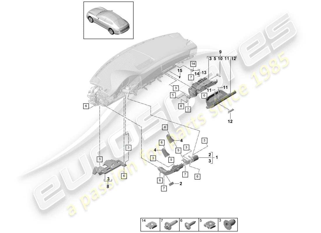 porsche 2020 (panamera 971-1) accessories part diagram