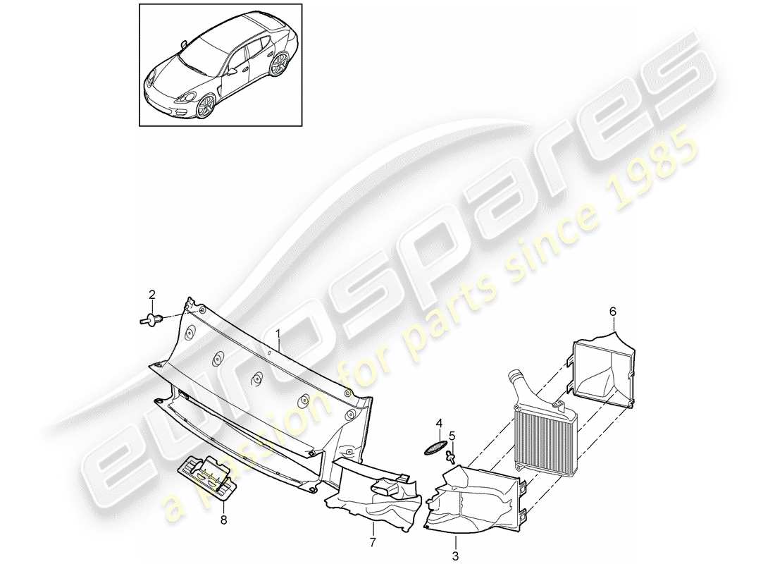 porsche 2011 (panamera 970) air duct part diagram