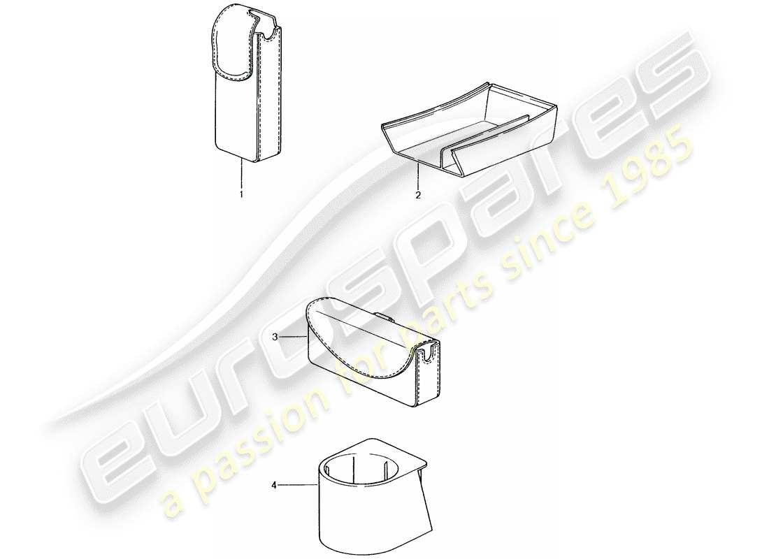porsche tequipment catalogue (2001) stowage box part diagram
