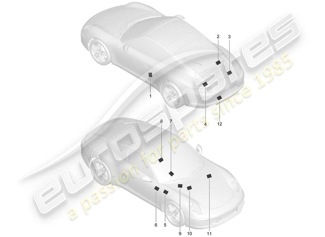 porsche 2015 (991-1) signs/notices part diagram