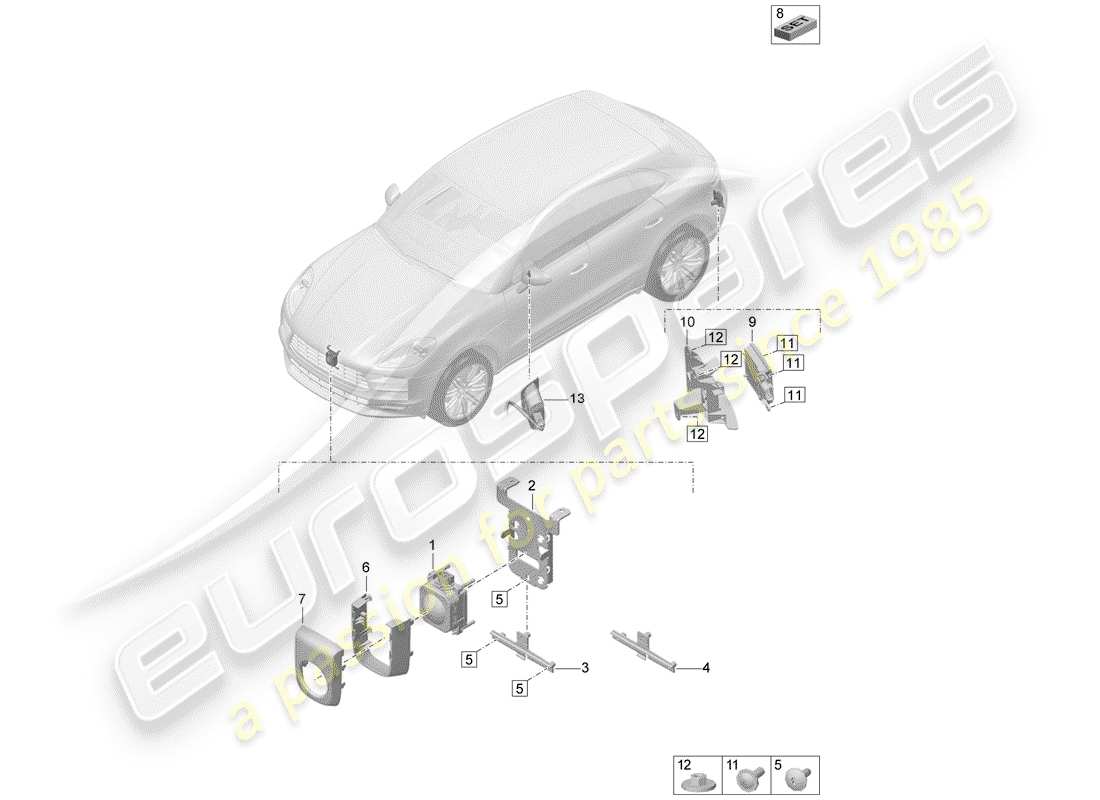 porsche 2019 (macan) driver assistance system part diagram