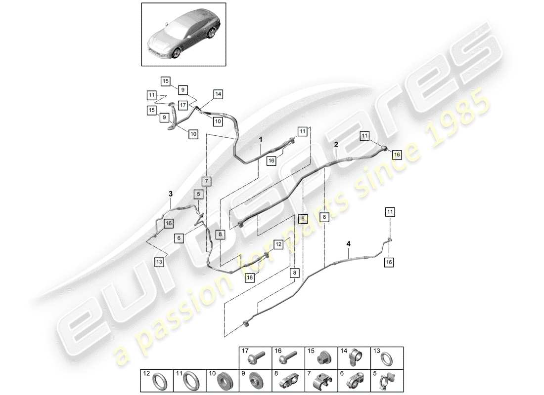 porsche 2020 (panamera 971-1) refrigerant circuit part diagram