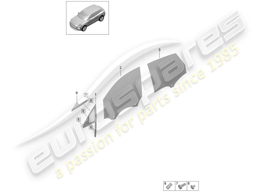 porsche 2020 (macan) fasteners part diagram