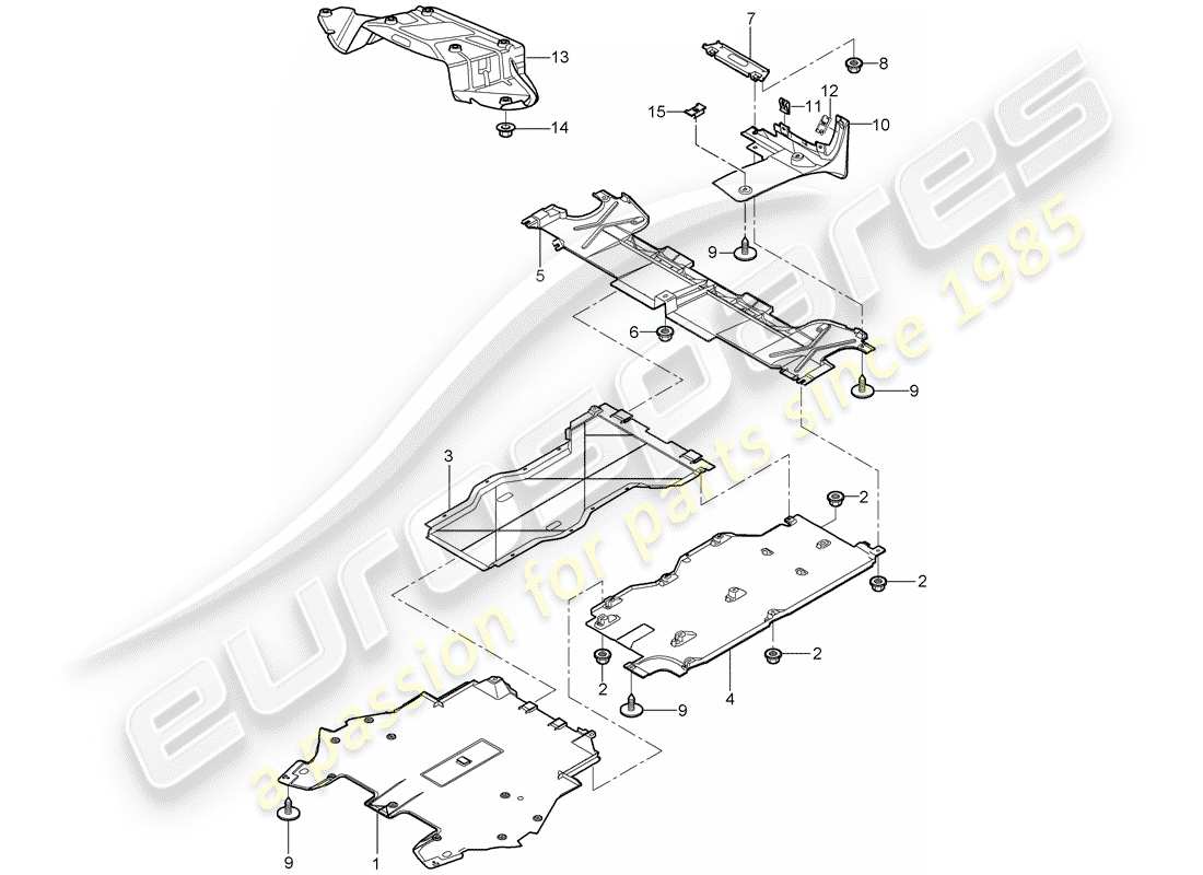 porsche 2007 (987 cayman) trims part diagram