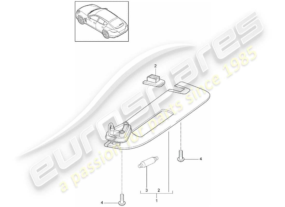 porsche panamera 970 (2016) sun vizors part diagram