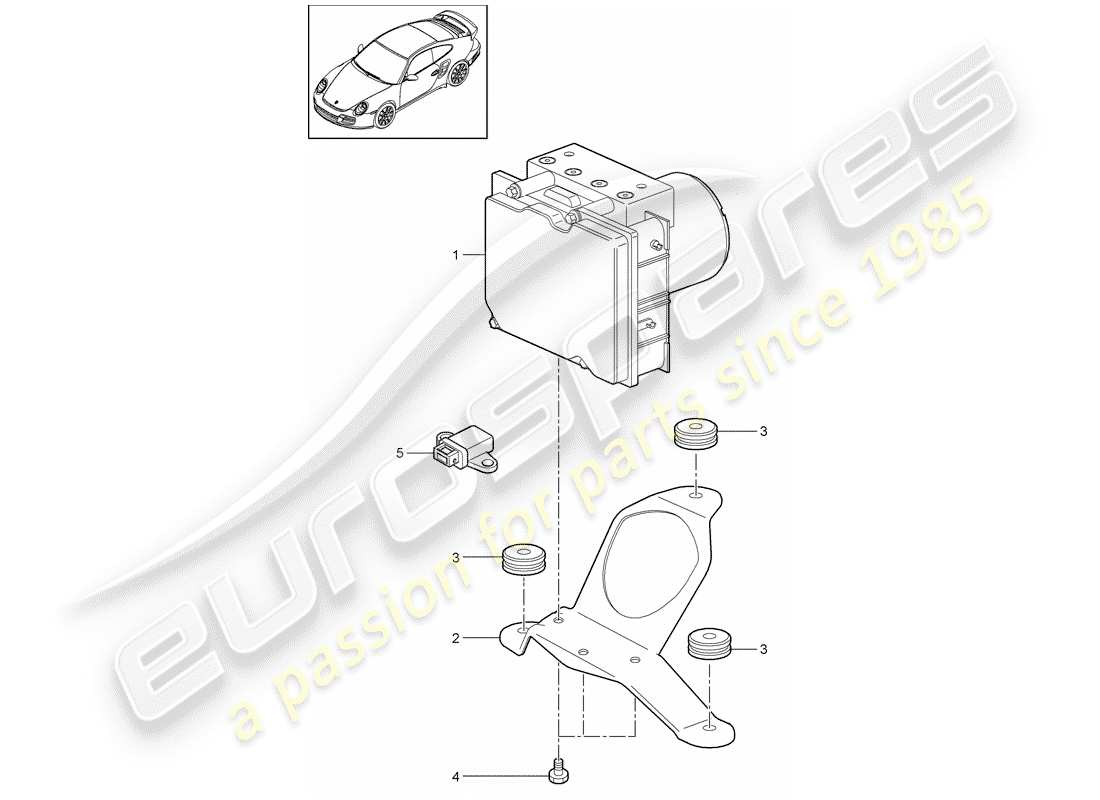 porsche 2011 (997-2 turbo / gt2 rs) hydraulic unit part diagram