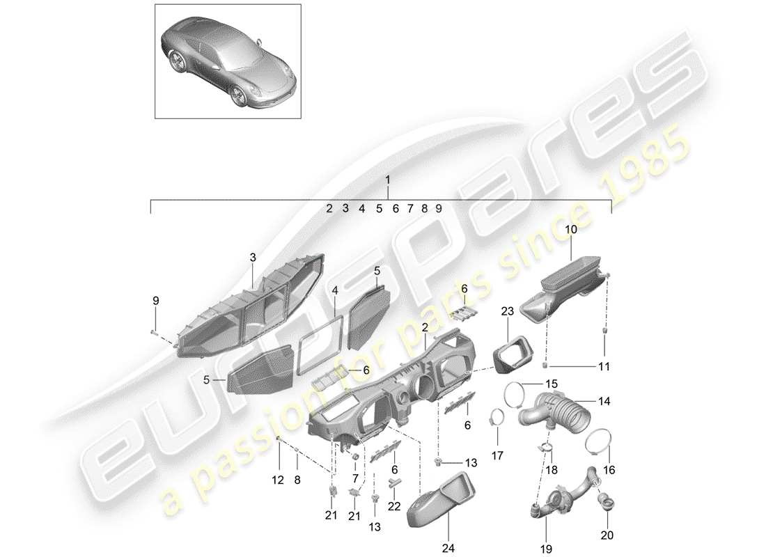 porsche 2012 (991-1) air cleaner part diagram