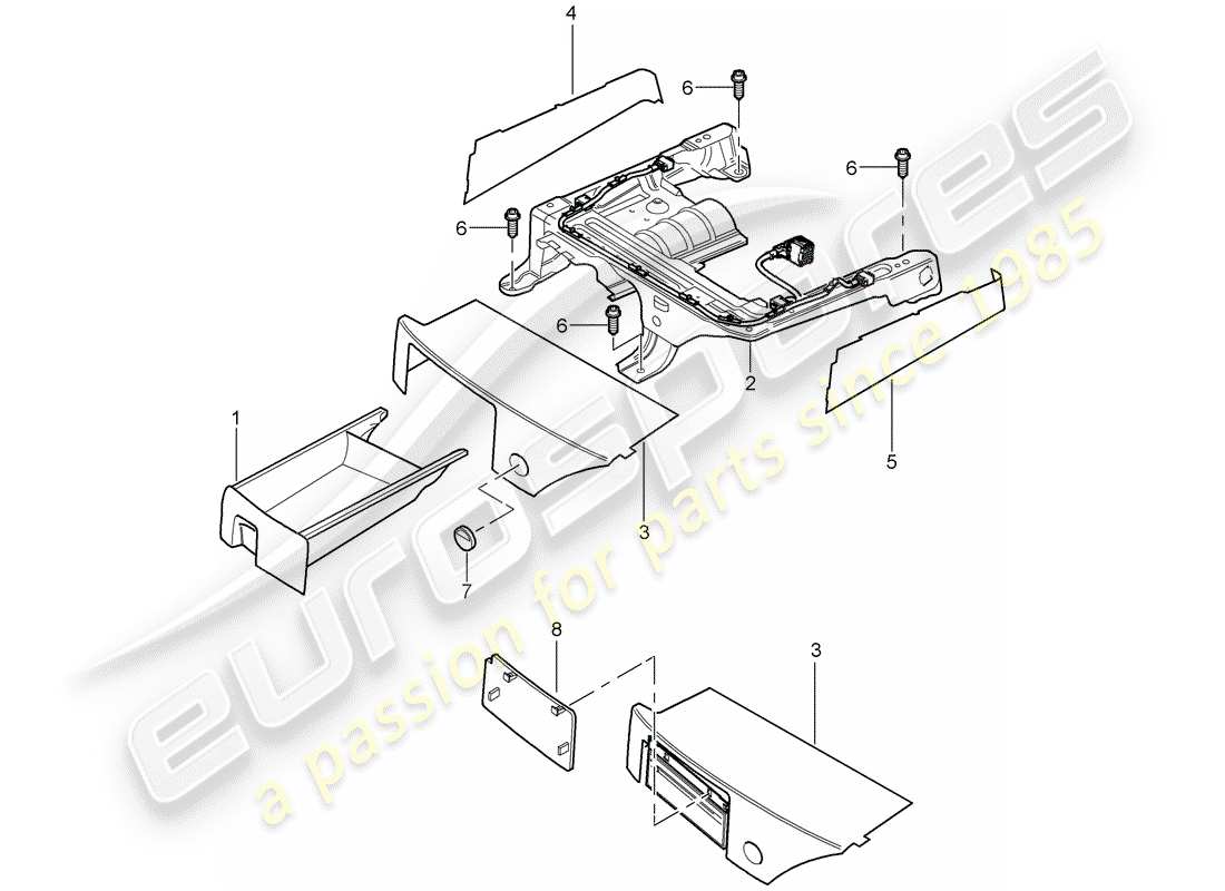 porsche cayenne (2007) seat frame part diagram