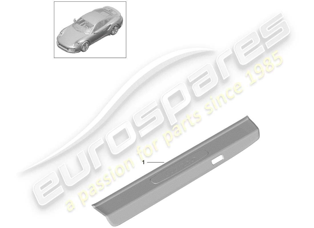 porsche 991 turbo (2017) scuff plate - sill panel parts diagram