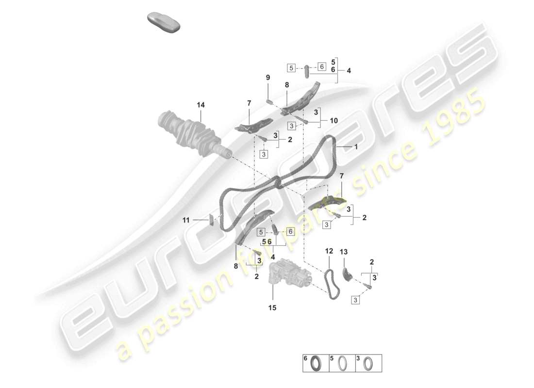 porsche 2019 (992-1) chain tensioner timing chain part diagram