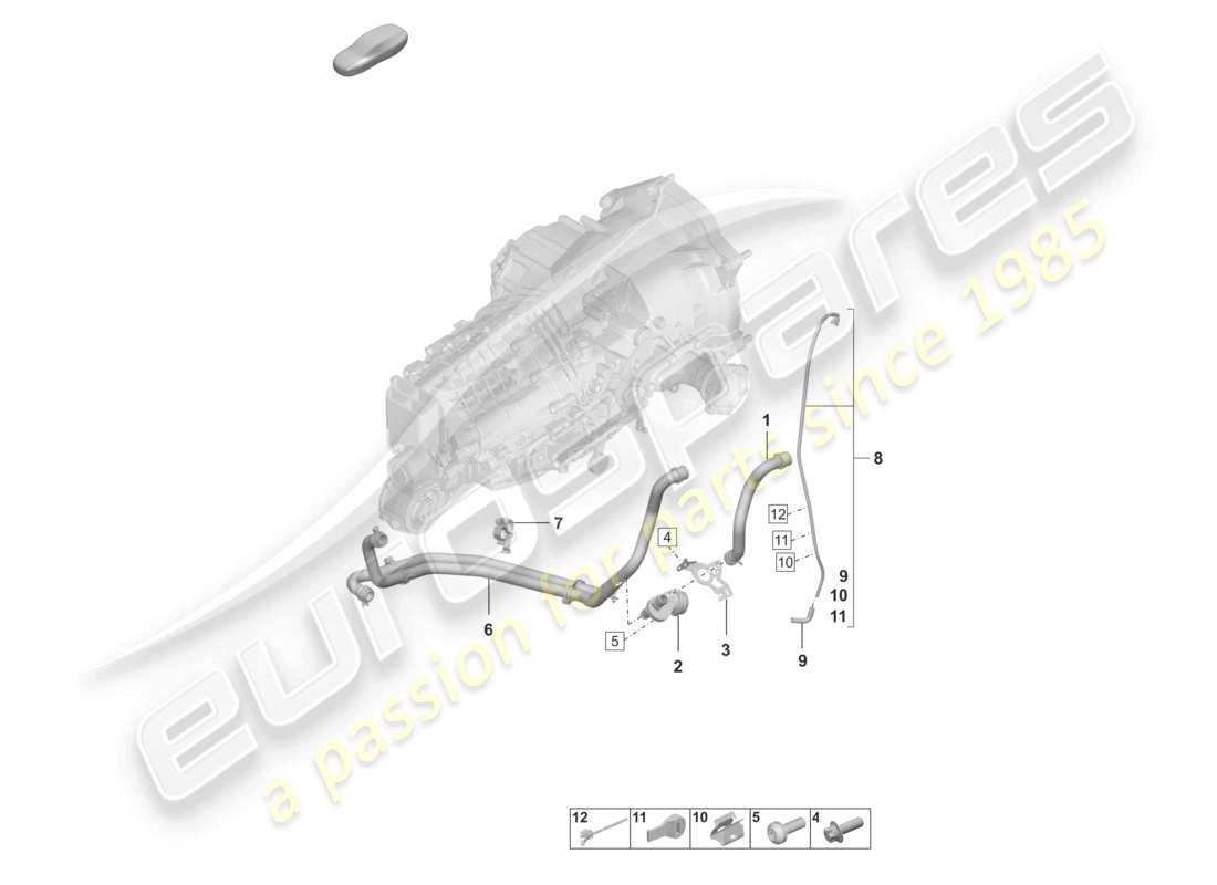 porsche 2019 (992-1) manual gearbox cooling system for gear oil part diagram