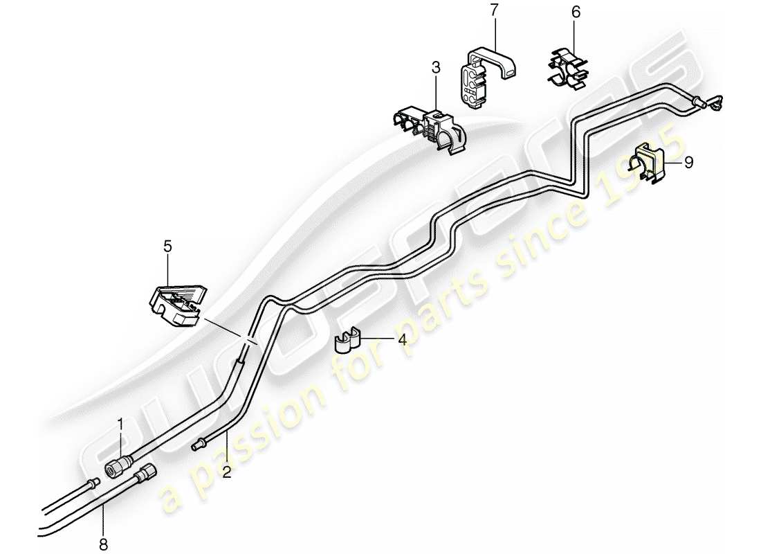 porsche 2007 (997-1 gt3) fuel system part diagram