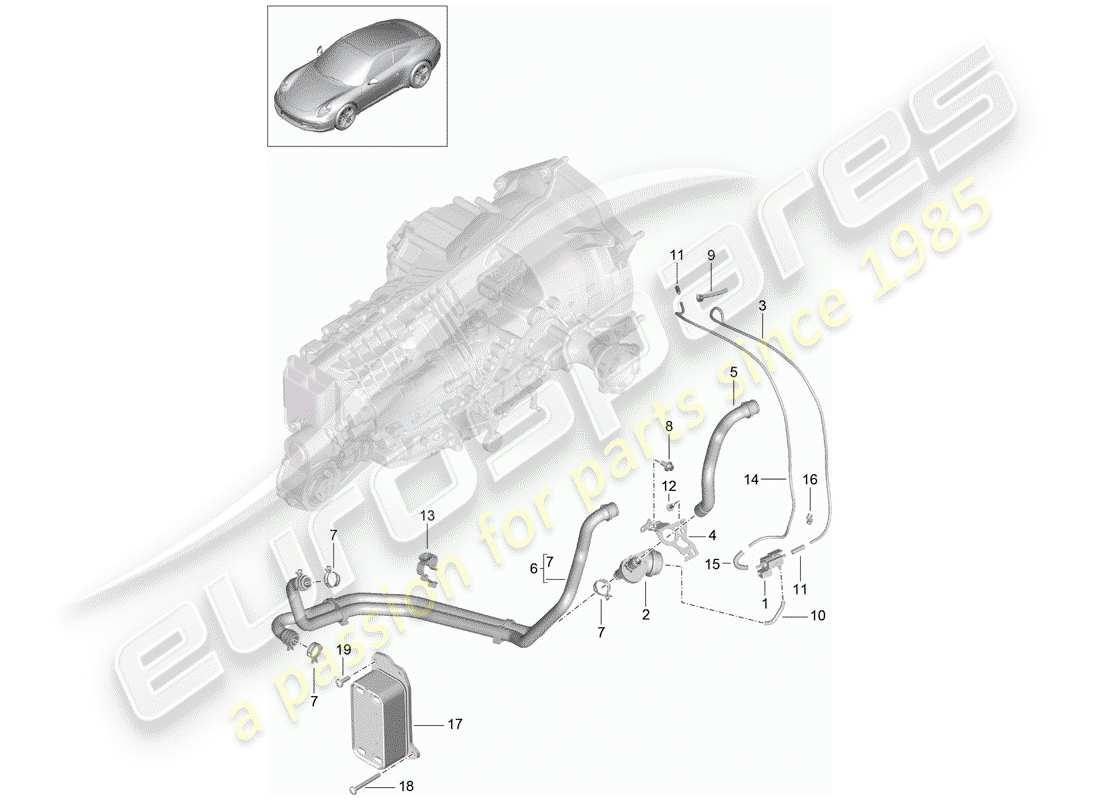 porsche 991 (2013) manual gearbox part diagram