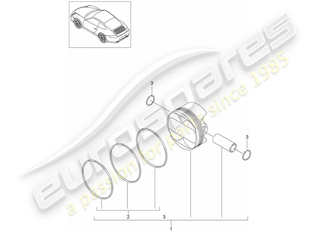porsche 2011 (997-2) piston part diagram