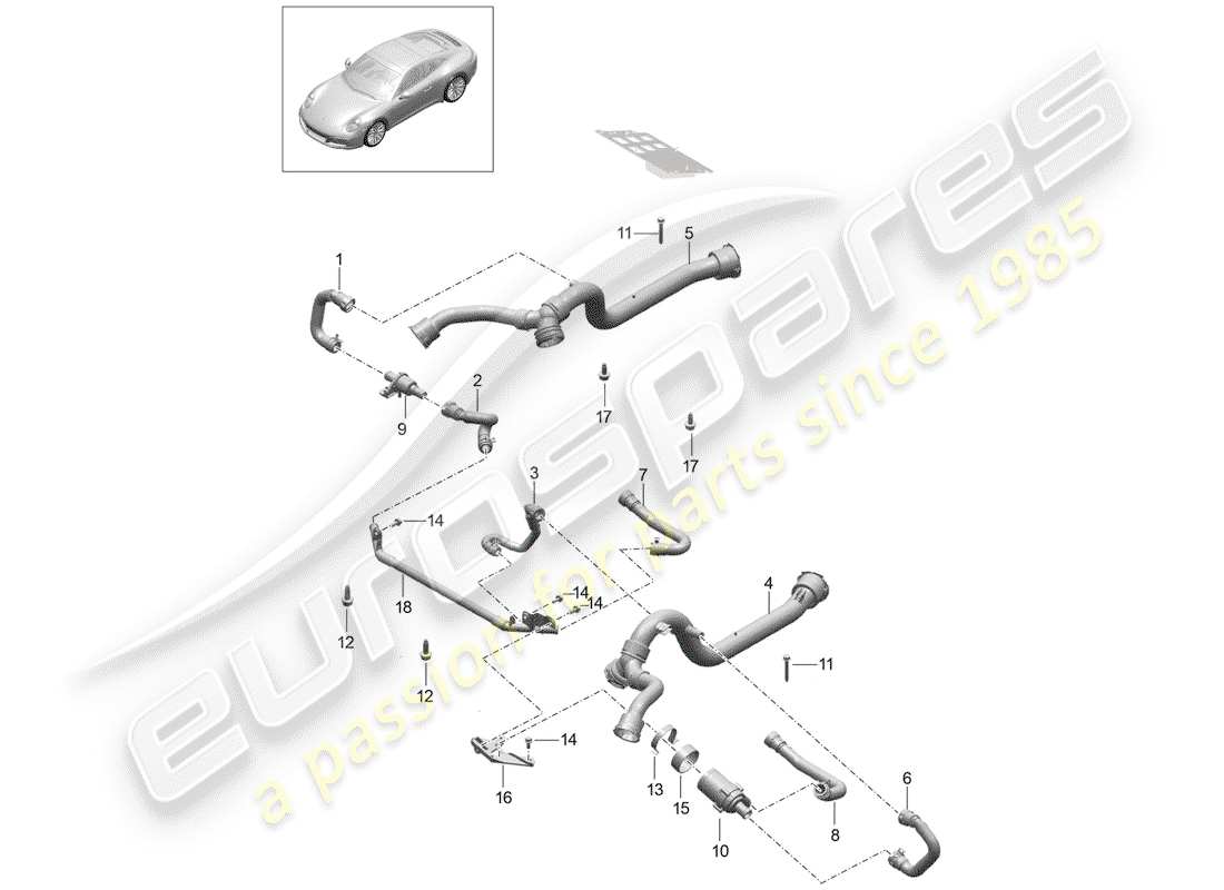 porsche 2016 (991-1 turbo) front axle differential part diagram