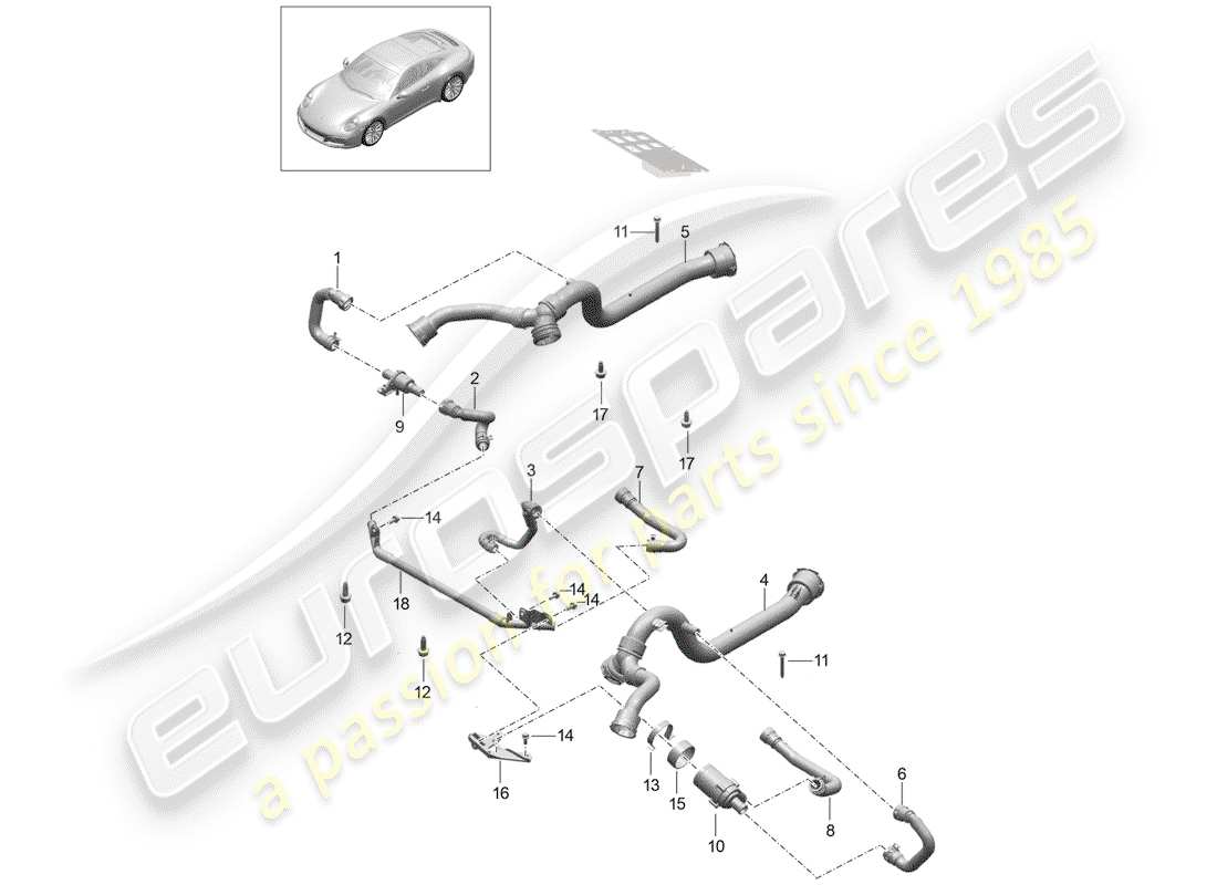 porsche 991 turbo (2016) front axle differential part diagram