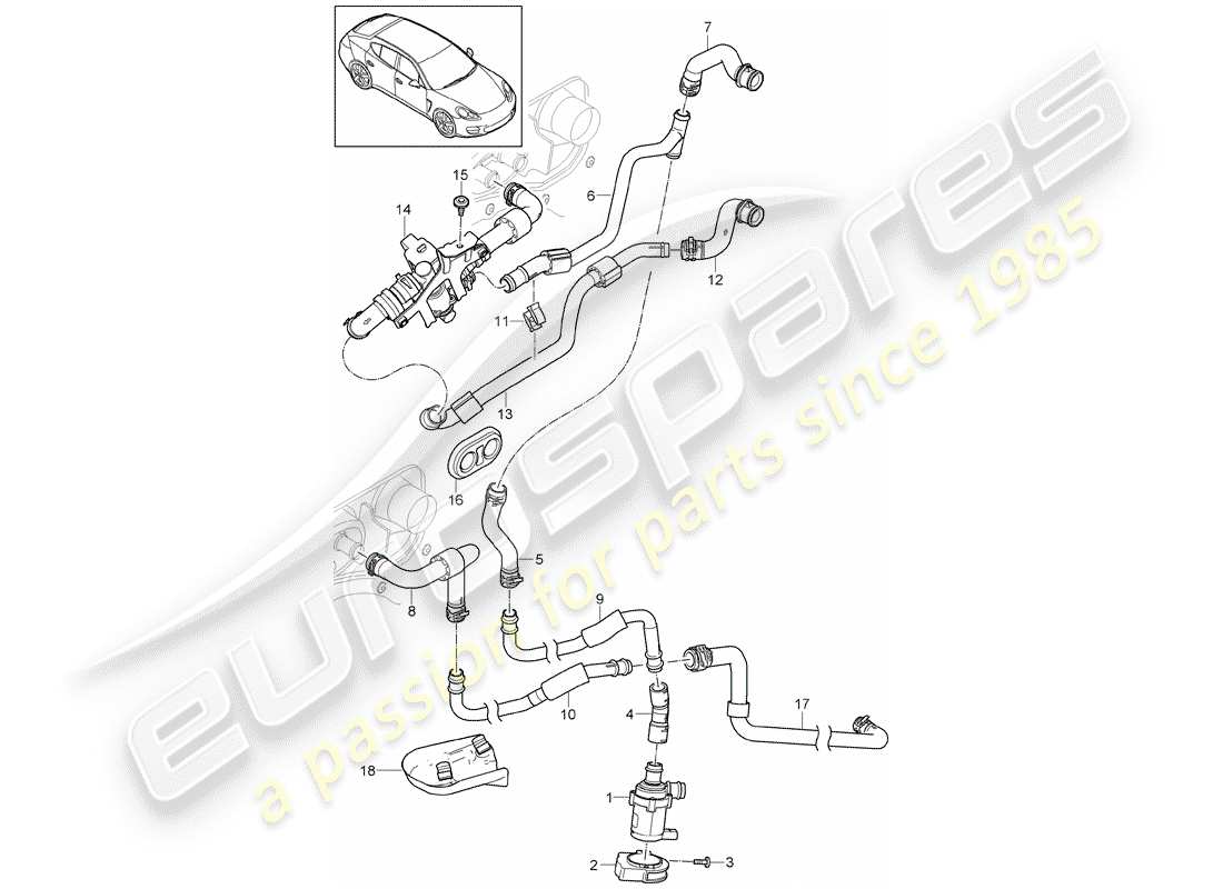 porsche 2013 (panamera 970) hot air line part diagram