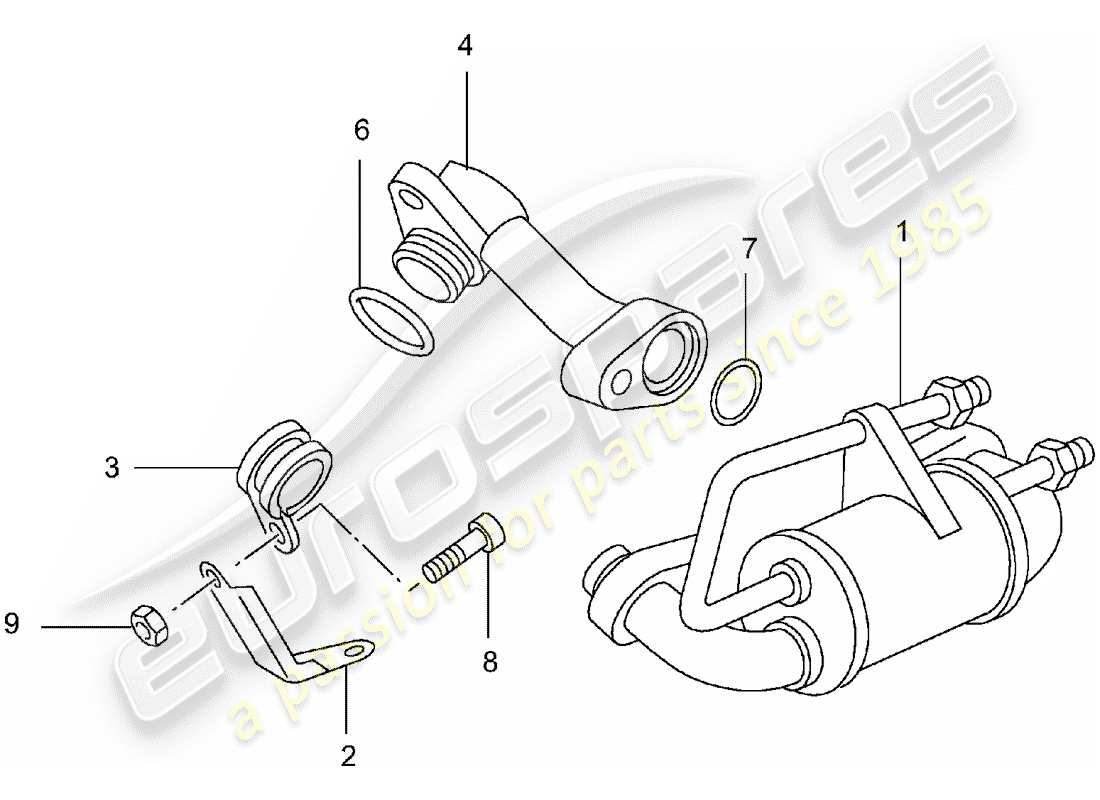 porsche 2001 (996 turbo / gt2) fuel cooling part diagram