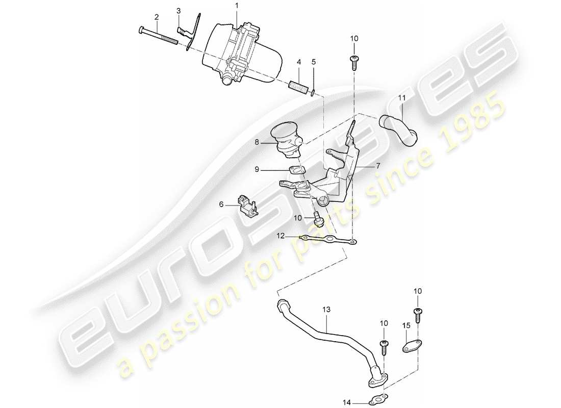 porsche 997 (2007) air injection parts diagram