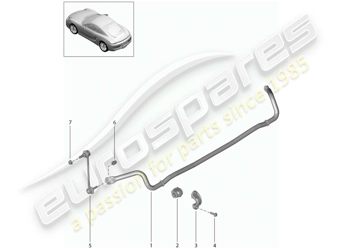 porsche 2015 (981 cayman) stabilizer part diagram