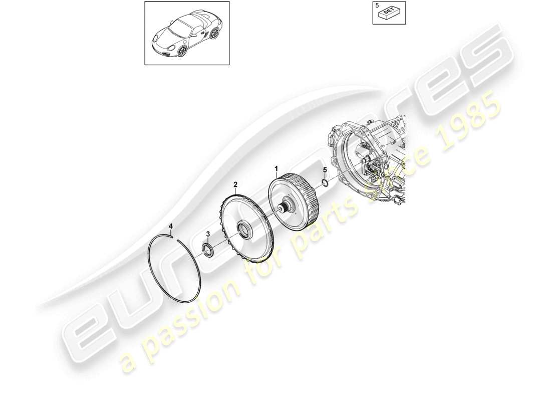 porsche 2012 (987 boxster) - pdk - gearbox clutch for dual clutch gearbox part diagram