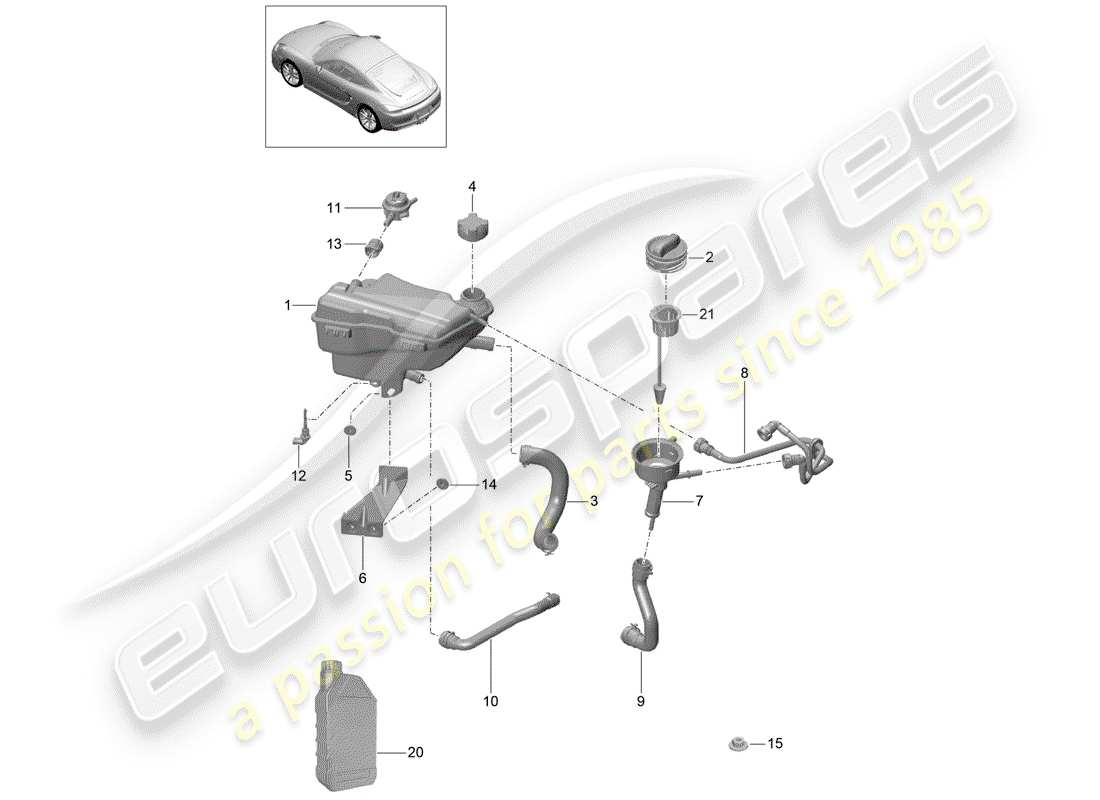 porsche 2016 (981 cayman) water cooling 3 part diagram