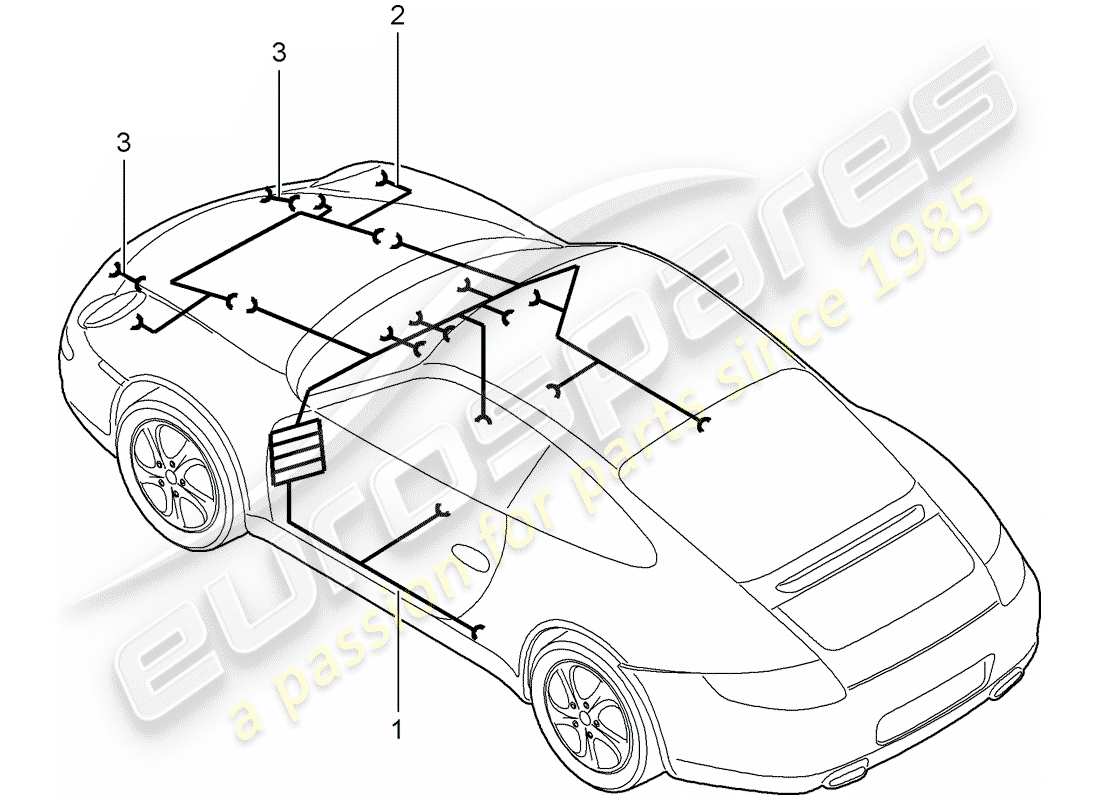 porsche 997 gen. 2 (2010) wiring harnesses part diagram