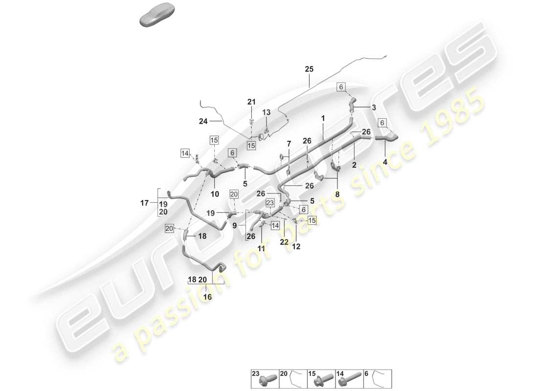 porsche 2020 (992-1) water cooling parts diagram