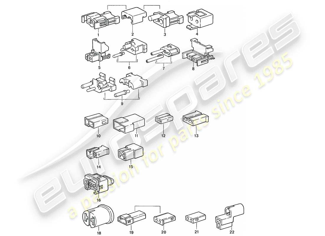 porsche 1990 (944) connector housing part diagram