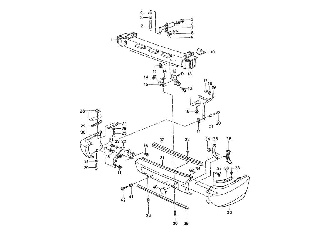 porsche 1994 (964) bumper parts diagram