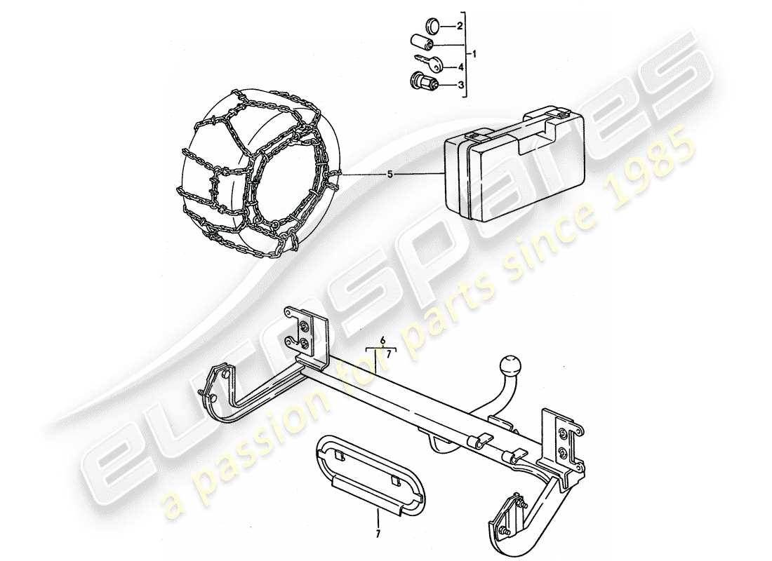 porsche 968 (1995) accessories part diagram