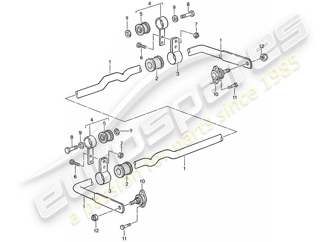 porsche 1987 (959) stabilizer parts diagram