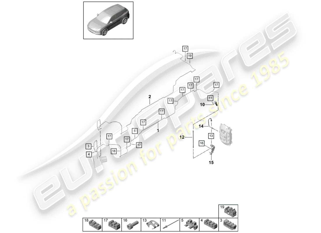 porsche 2018 (cayenne e3 9ya/9yb) brake line part diagram