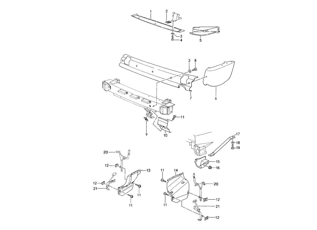 porsche 1994 (964) heat protection - for - bumper parts diagram