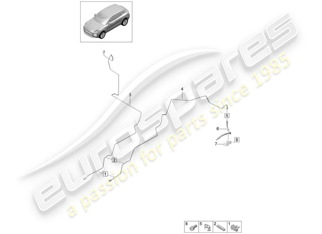 porsche 2019 (macan) brake line part diagram