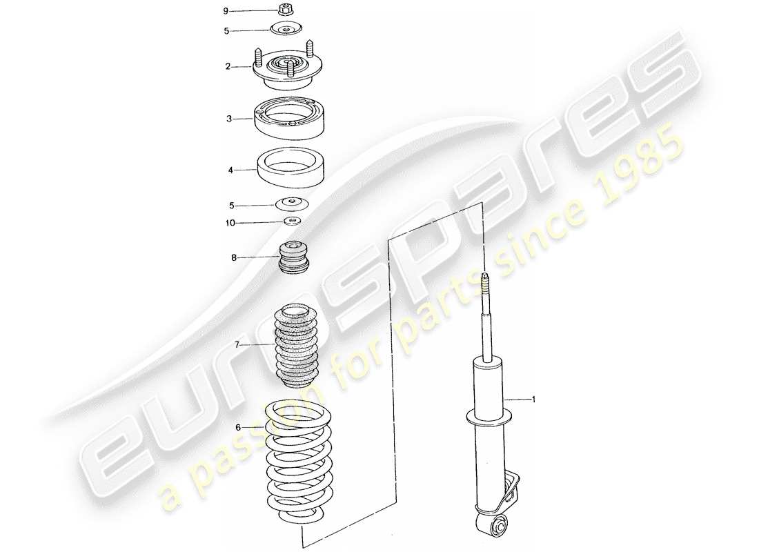 porsche 2005 (996 turbo / gt2) shock absorber - coil spring part diagram