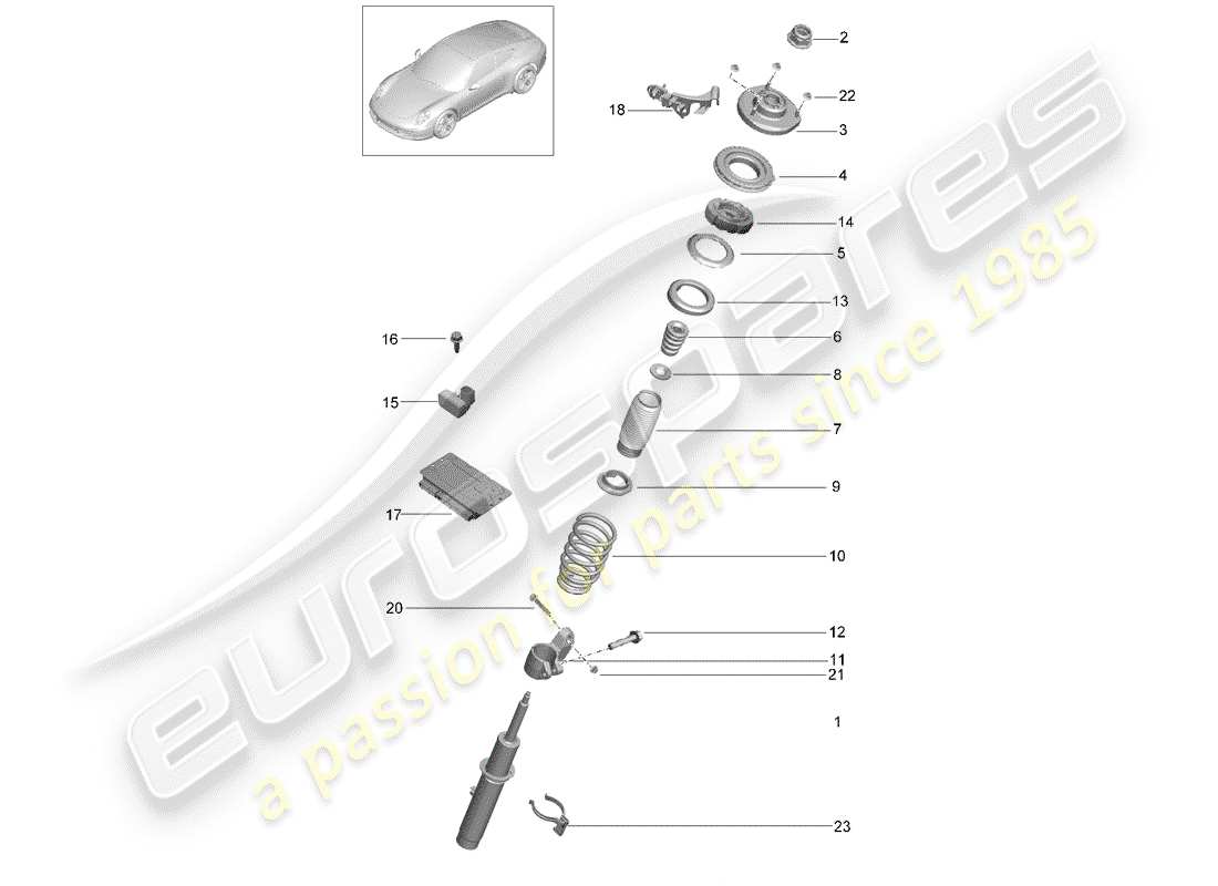 porsche 991 (2014) vibration damper parts diagram
