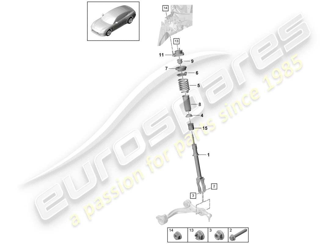 porsche panamera 971 (2017) suspension parts diagram