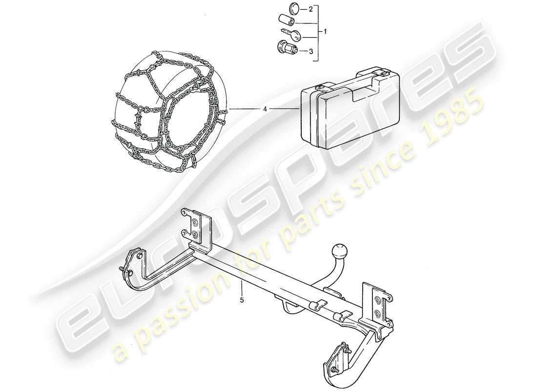 porsche 1991 (944) accessories part diagram