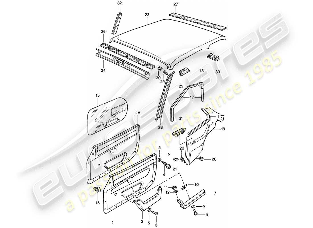 porsche 1978 (924) trims part diagram