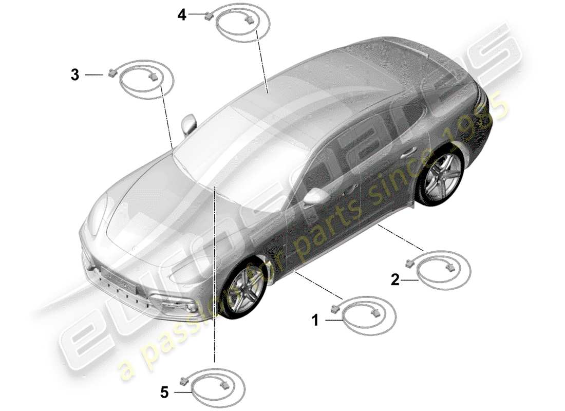porsche 2019 (panamera 971-1) light fibre optic part diagram
