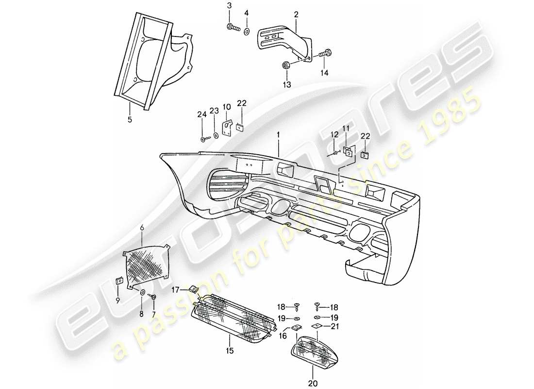 porsche 1988 (959) bumper parts diagram